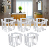 5pcs Hollow Tissue Box Holder Wall Mounted Adhesive Hanging Tissue Roll for Bathroom KitchenWhite