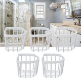 5pcs Hollow Tissue Box Holder Wall Mounted Adhesive Hanging Tissue Roll for Bathroom KitchenWhite