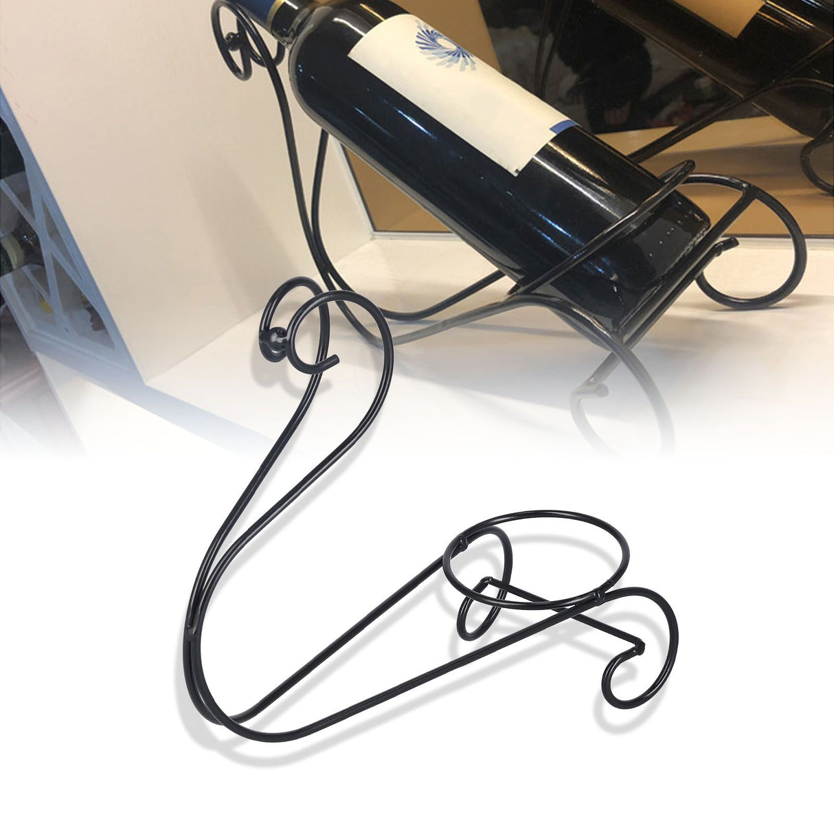 Red Wine Rack Decorative Iron Modern Simple Wine Bottle Display Holder for Living Room Wine Cabinet