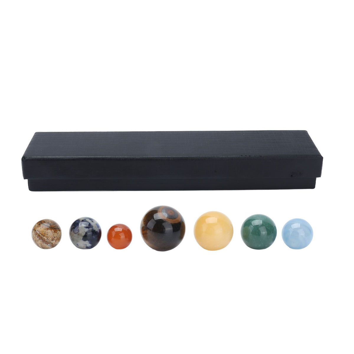 8 Planets Crystal Ornament Home Desktop Sphere Galactic Planets Decoration for Healing Meditation