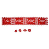 Christmas Table Runner Placemat Heat Protection Water Absorption Felt Table Runner Placemat(4 English Placemats 4 Coasters )