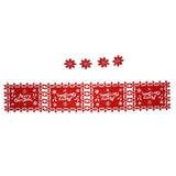 Christmas Table Runner Placemat Heat Protection Water Absorption Felt Table Runner Placemat(4 English Placemats 4 Coasters ) - Top-Down View