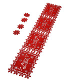 Christmas Table Runner Placemat Heat Protection Water Absorption Felt Table Runner Placemat(4 English Placemats 4 Coasters ) - Rear View