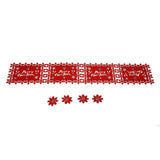 Christmas Table Runner Placemat Heat Protection Water Absorption Felt Table Runner Placemat(4 English Placemats 4 Coasters ) - Low Angle