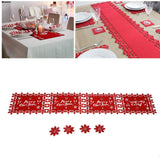 Christmas Table Runner Placemat Heat Protection Water Absorption Felt Table Runner Placemat(4 English Placemats 4 Coasters )