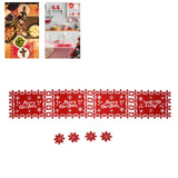 Christmas Table Runner Placemat Heat Protection Water Absorption Felt Table Runner Placemat(4 English Placemats 4 Coasters ) - Extra Image