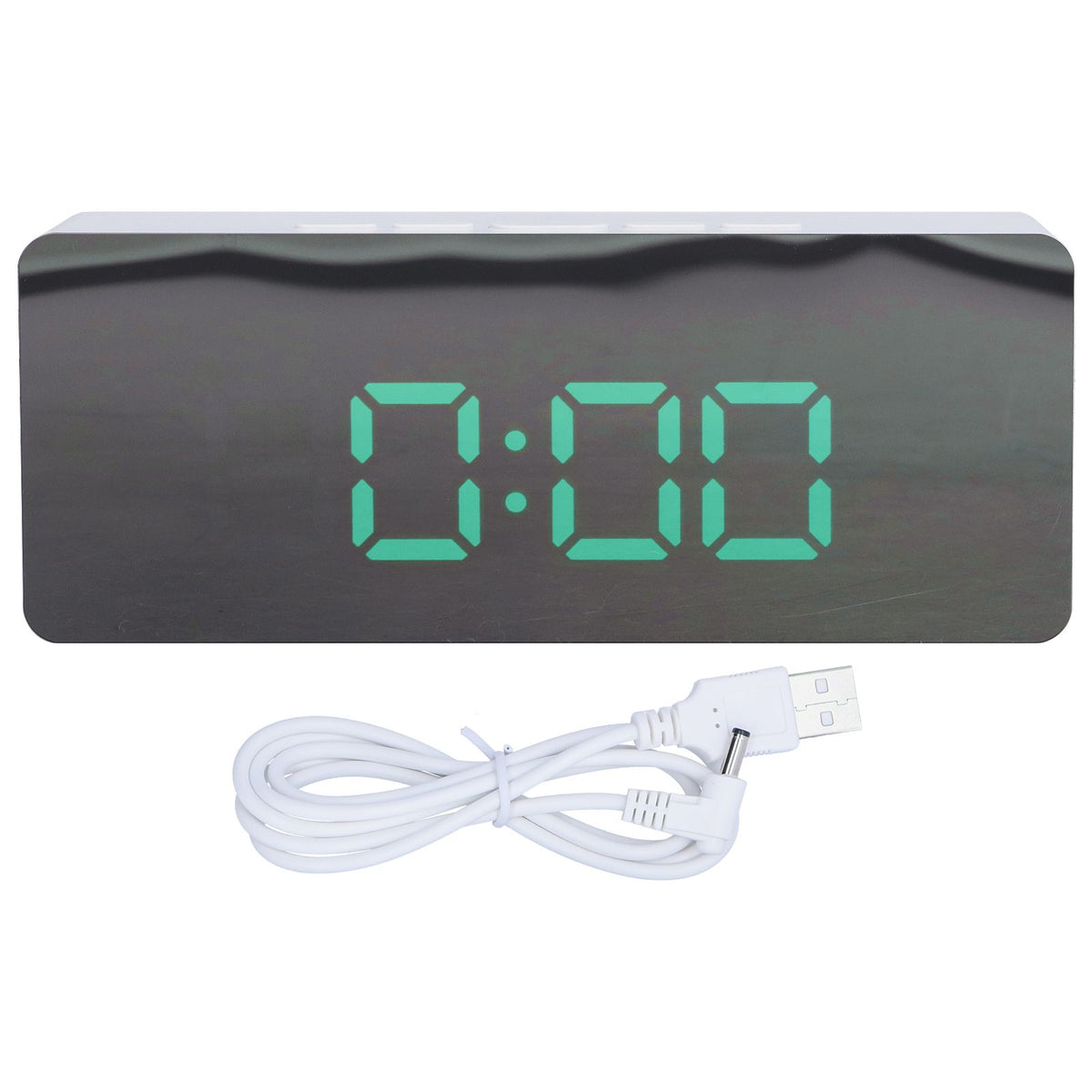 LED Mirror Alarm Clock Digital Clock with Snooze Mode for Bedroom Living Room Home Office Decor White Shell(TS-S69-G )