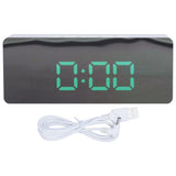 LED Mirror Alarm Clock Digital Clock with Snooze Mode for Bedroom Living Room Home Office Decor White Shell(TS-S69-G )