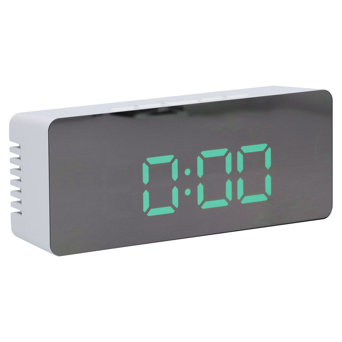 LED Mirror Alarm Clock Digital Clock with Snooze Mode for Bedroom Living Room Home Office Decor White Shell(TS-S69-G )