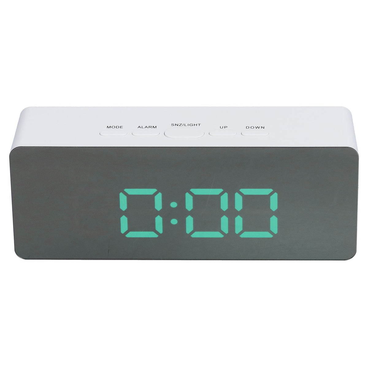LED Mirror Alarm Clock Digital Clock with Snooze Mode for Bedroom Living Room Home Office Decor White Shell(TS-S69-G )
