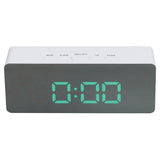 LED Mirror Alarm Clock Digital Clock with Snooze Mode for Bedroom Living Room Home Office Decor White Shell(TS-S69-G )