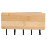 Wall Mounted Key Holder Bamboo Modern Anti Slip Key Hanger for Home Office Living RoomBamboo Color - Side View