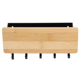 Wall Mounted Key Holder Bamboo Modern Anti Slip Key Hanger for Home Office Living RoomBamboo Color