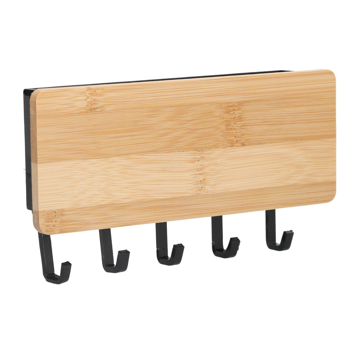 Wall Mounted Key Holder Bamboo Modern Anti Slip Key Hanger for Home Office Living RoomBamboo Color