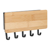 Wall Mounted Key Holder Bamboo Modern Anti Slip Key Hanger for Home Office Living RoomBamboo Color