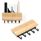 Wall Mounted Key Holder Bamboo Modern Anti Slip Key Hanger for Home Office Living RoomBamboo Color - Extra Image