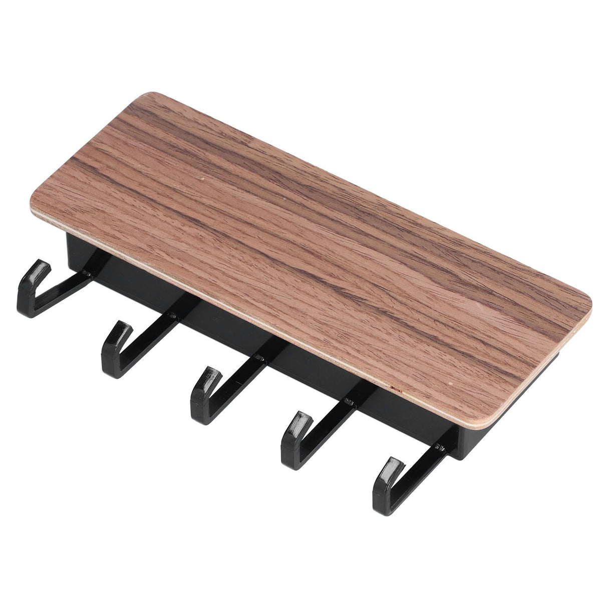 Wall Mounted Key Holder Bamboo Modern Anti Slip Key Hanger for Home Office Living RoomBrown