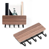 Wall Mounted Key Holder Bamboo Modern Anti Slip Key Hanger for Home Office Living RoomBrown