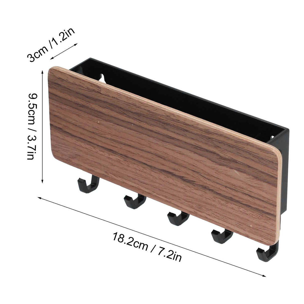 Wall Mounted Key Holder Bamboo Modern Anti Slip Key Hanger for Home Office Living RoomBrown