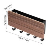 Wall Mounted Key Holder Bamboo Modern Anti Slip Key Hanger for Home Office Living RoomBrown - Extra Image