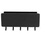 Wall Mounted Key Holder Bamboo Modern Anti Slip Key Hanger for Home Office Living RoomBlack - Front View
