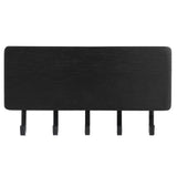 Wall Mounted Key Holder Bamboo Modern Anti Slip Key Hanger for Home Office Living RoomBlack - Rear View