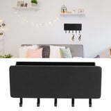 Wall Mounted Key Holder Bamboo Modern Anti Slip Key Hanger for Home Office Living RoomBlack - Extra Image