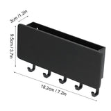 Wall Mounted Key Holder Bamboo Modern Anti Slip Key Hanger for Home Office Living RoomBlack