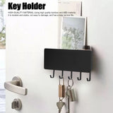 Wall Mounted Key Holder Bamboo Modern Anti Slip Key Hanger for Home Office Living RoomBlack
