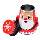 Christmas Candy Iron Box Roly Poly Design Santa Claus Snowman Candy Cans Storage BoxSanta Claus - Front View