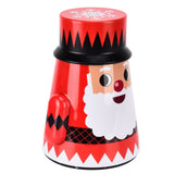 Christmas Candy Iron Box Roly Poly Design Santa Claus Snowman Candy Cans Storage BoxSanta Claus - Top-Down View