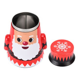 Christmas Candy Iron Box Roly Poly Design Santa Claus Snowman Candy Cans Storage BoxSanta Claus