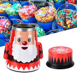 Christmas Candy Iron Box Roly Poly Design Santa Claus Snowman Candy Cans Storage BoxSanta Claus - Extra Image