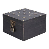 Treasure Props Storage Box with Password Lock Retro Wooden Storage Box for Home Living Room - 45-Degree Angle