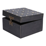 Treasure Props Storage Box with Password Lock Retro Wooden Storage Box for Home Living Room