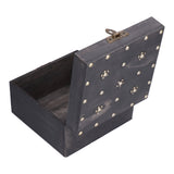 Treasure Props Storage Box with Password Lock Retro Wooden Storage Box for Home Living Room - Extra Image