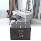 Treasure Props Storage Box with Password Lock Retro Wooden Storage Box for Home Living Room - Extra Image