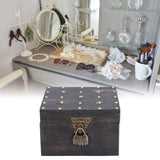 Treasure Props Storage Box with Password Lock Retro Wooden Storage Box for Home Living Room - Extra Image