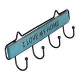 Wood Wall Hanger Wall Mounted Clothes Holder Coat Rack Key Hook for Cloakroom KitchenGreen - Close-Up Angle