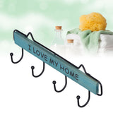 Wood Wall Hanger Wall Mounted Clothes Holder Coat Rack Key Hook for Cloakroom KitchenGreen