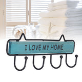 Wood Wall Hanger Wall Mounted Clothes Holder Coat Rack Key Hook for Cloakroom KitchenGreen