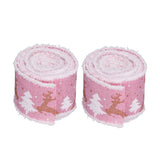 2 Rolls Christmas Ribbon 5m Wired Edge Ribbon DIY Gift Wrapping Craft Ribbon for Home Festival Decoration