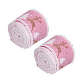 2 Rolls Christmas Ribbon 5m Wired Edge Ribbon DIY Gift Wrapping Craft Ribbon for Home Festival Decoration