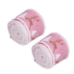2 Rolls Christmas Ribbon 5m Wired Edge Ribbon DIY Gift Wrapping Craft Ribbon for Home Festival Decoration