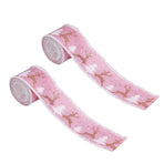 2 Rolls Christmas Ribbon 5m Wired Edge Ribbon DIY Gift Wrapping Craft Ribbon for Home Festival Decoration
