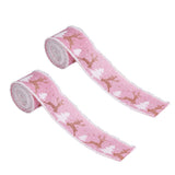2 Rolls Christmas Ribbon 5m Wired Edge Ribbon DIY Gift Wrapping Craft Ribbon for Home Festival Decoration - Side View