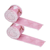 2 Rolls Christmas Ribbon 5m Wired Edge Ribbon DIY Gift Wrapping Craft Ribbon for Home Festival Decoration