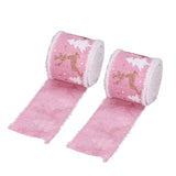2 Rolls Christmas Ribbon 5m Wired Edge Ribbon DIY Gift Wrapping Craft Ribbon for Home Festival Decoration - Extra Image
