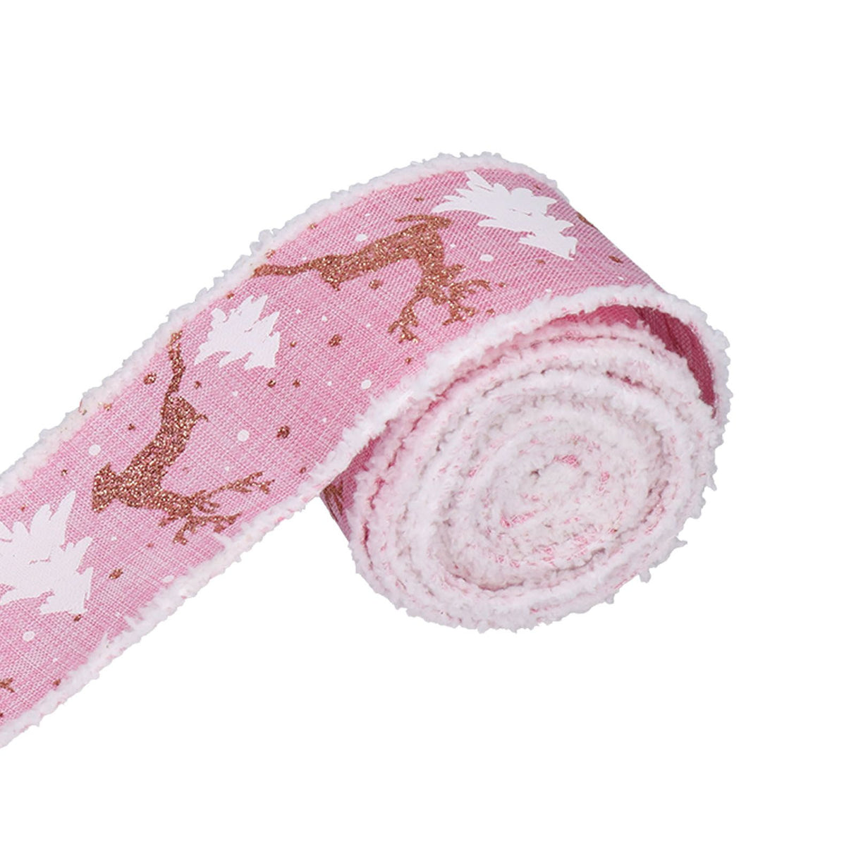 2 Rolls Christmas Ribbon 5m Wired Edge Ribbon DIY Gift Wrapping Craft Ribbon for Home Festival Decoration