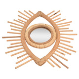 Nordic Makeup Mirror Rattan Woven Eye Shape Wall Hanging Mirror for Home Hotel Bathroom Decoration - Extra Image